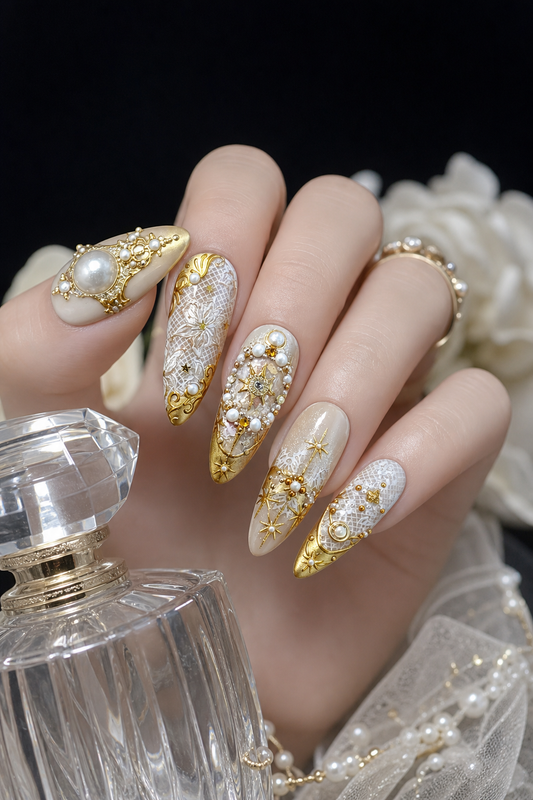 Celestial Gilded Scripture | LUMlix Haute Nail