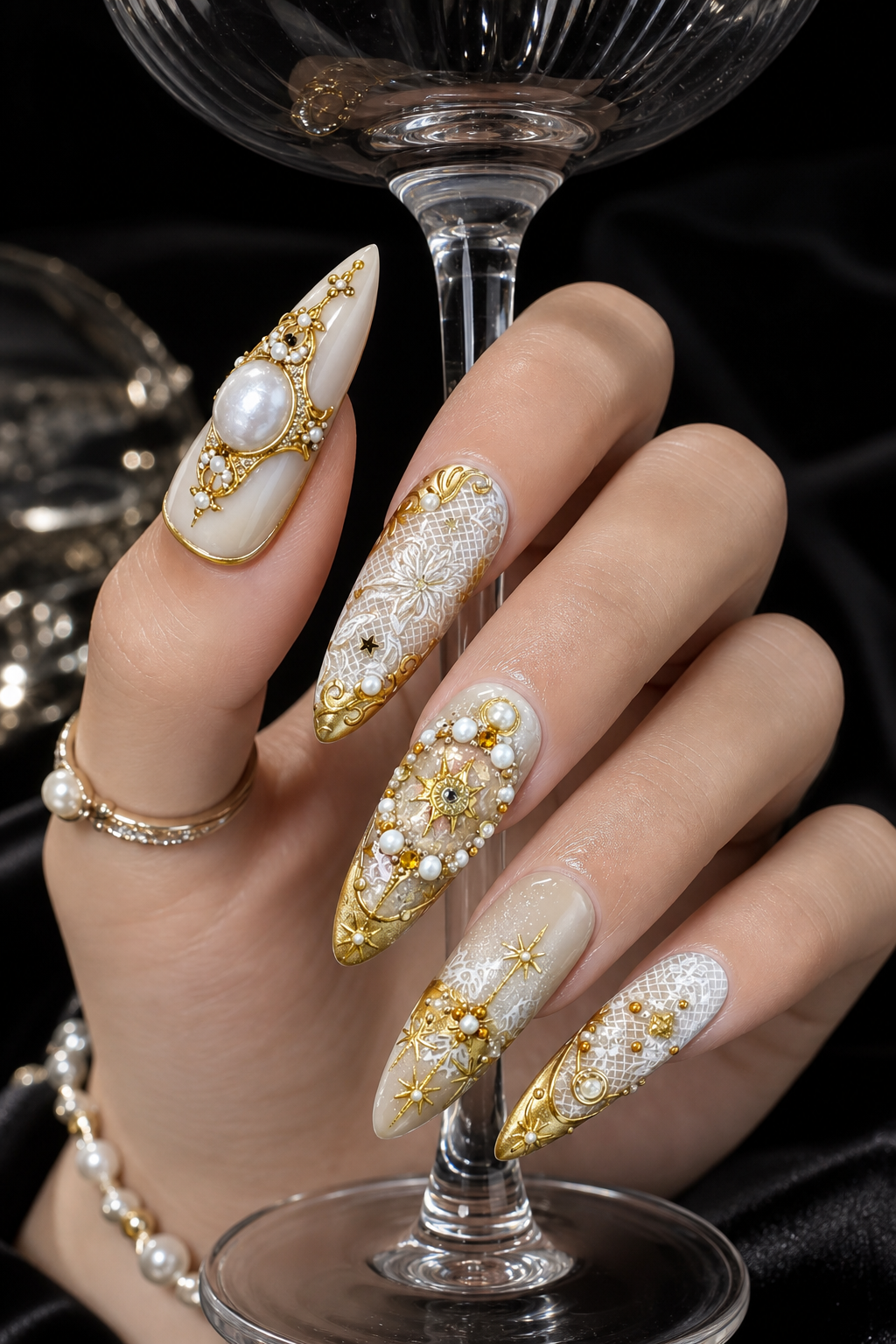 Celestial Gilded Scripture | LUMlix Haute Nail