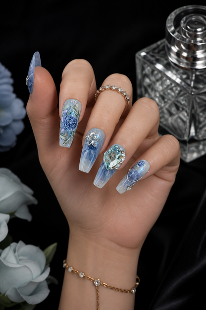 Azure Frost Serenade | LUMlix Haute Nail