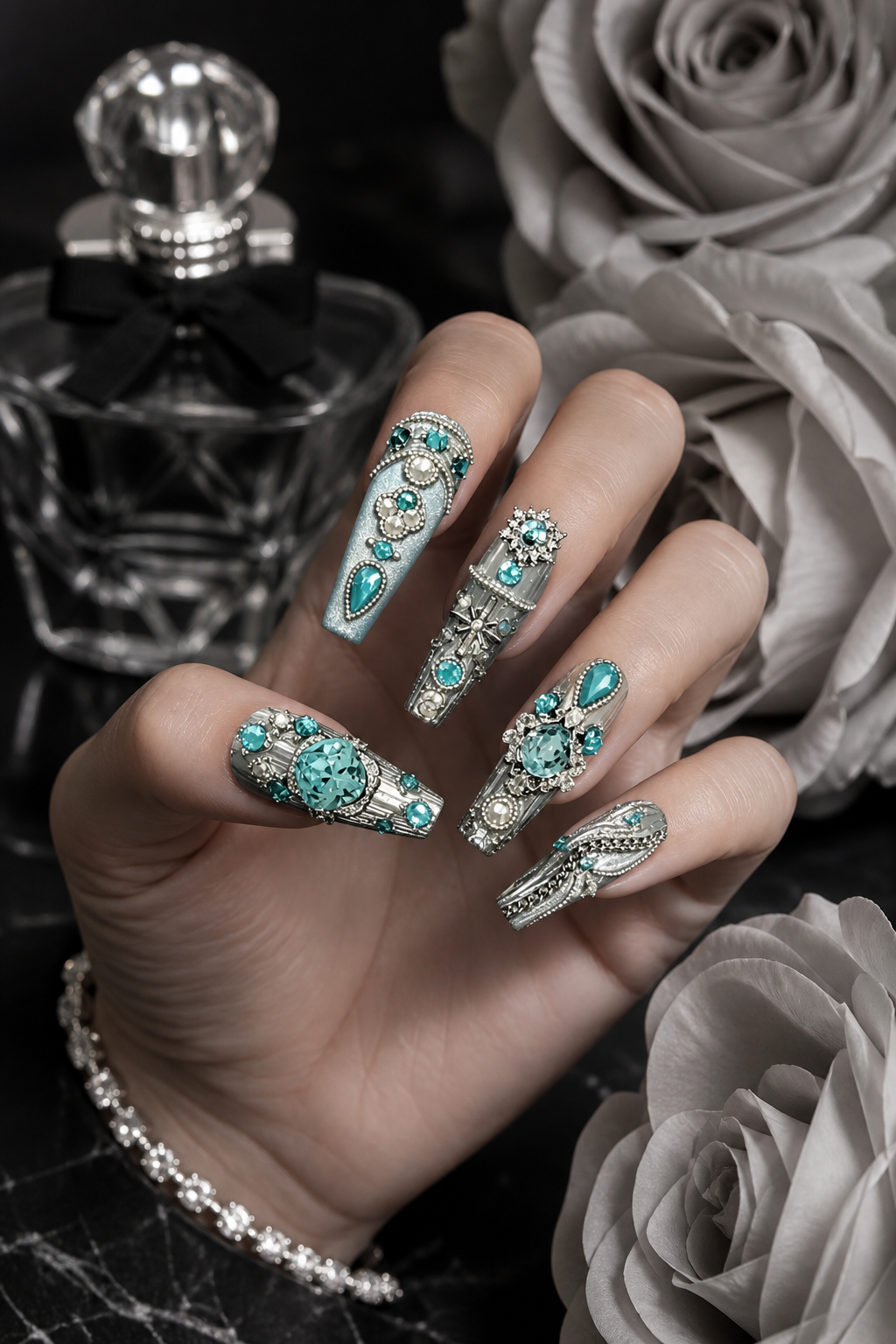 Azure Sovereign Regalia | LUMlix Haute Nail