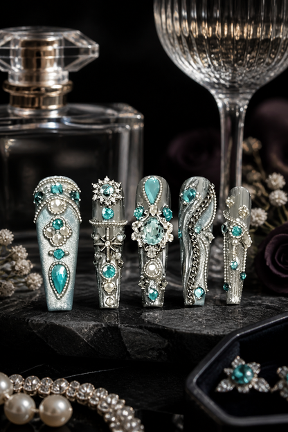 Azure Sovereign Regalia | LUMlix Haute Nail