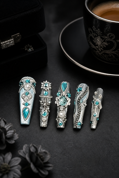 Azure Sovereign Regalia | LUMlix Haute Nail