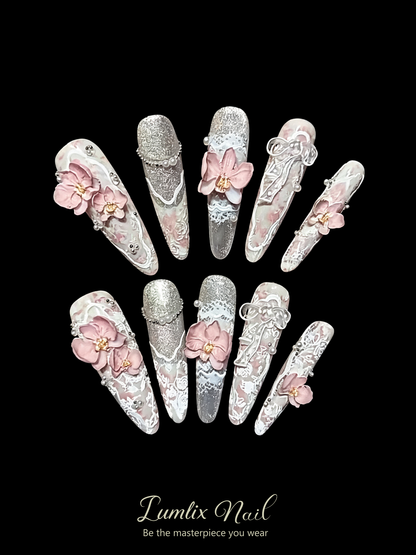 Blush Lace Reverie | LUMlix Haute Nail