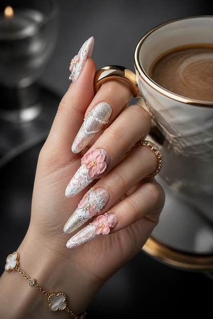 Blush Lace Reverie | LUMlix Haute Nail