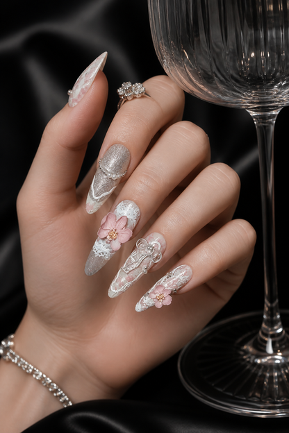 Blush Lace Reverie | LUMlix Haute Nail