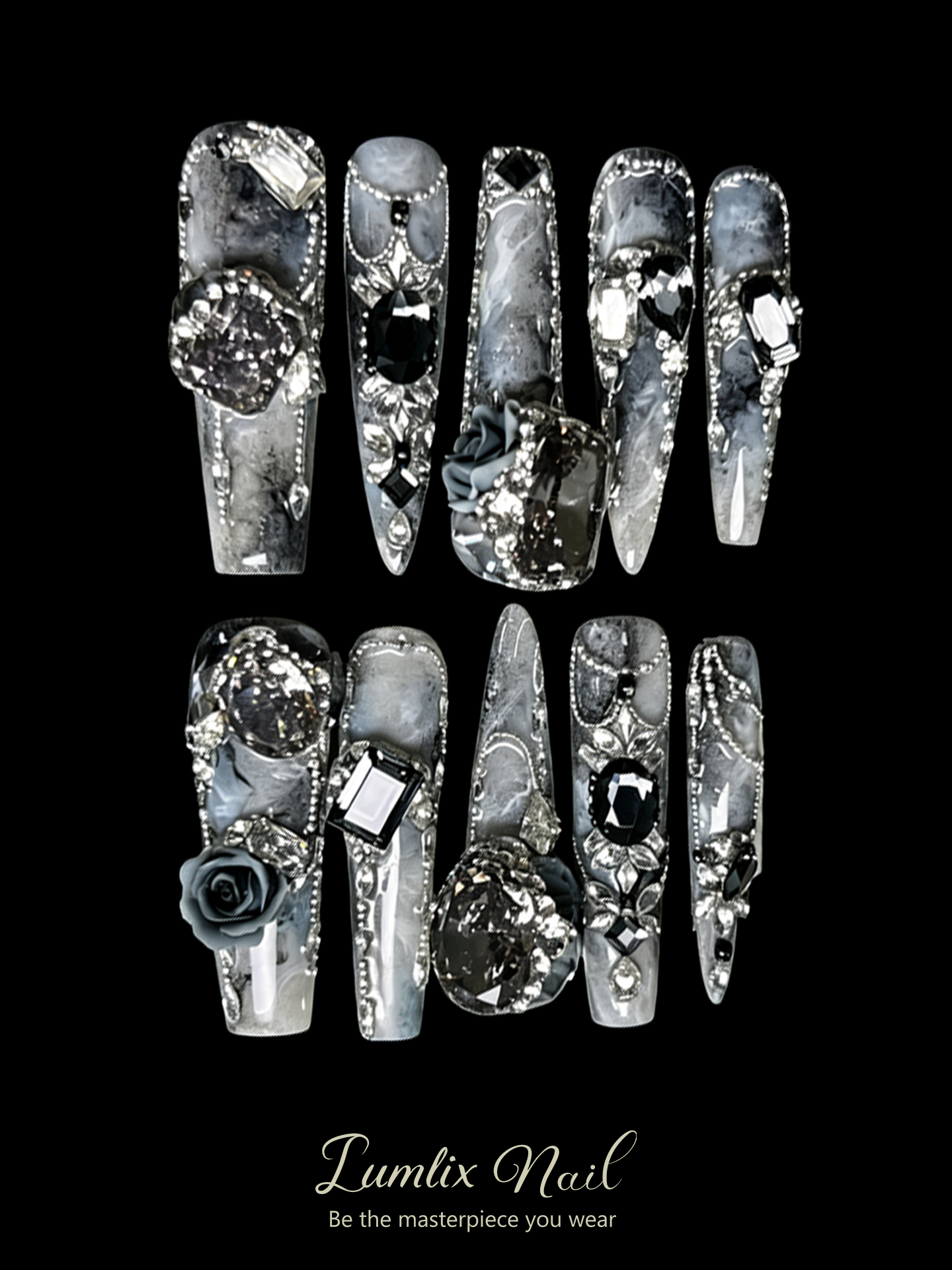 Obsidian Mist & Sterling Frost | LUMlix Haute Nail