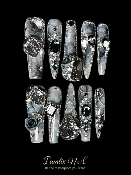 Obsidian Mist & Sterling Frost | LUMlix Haute Nail