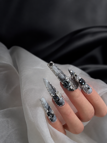 Obsidian Mist & Sterling Frost | LUMlix Haute Nail