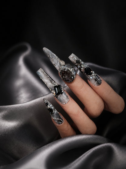 Obsidian Mist & Sterling Frost | LUMlix Haute Nail