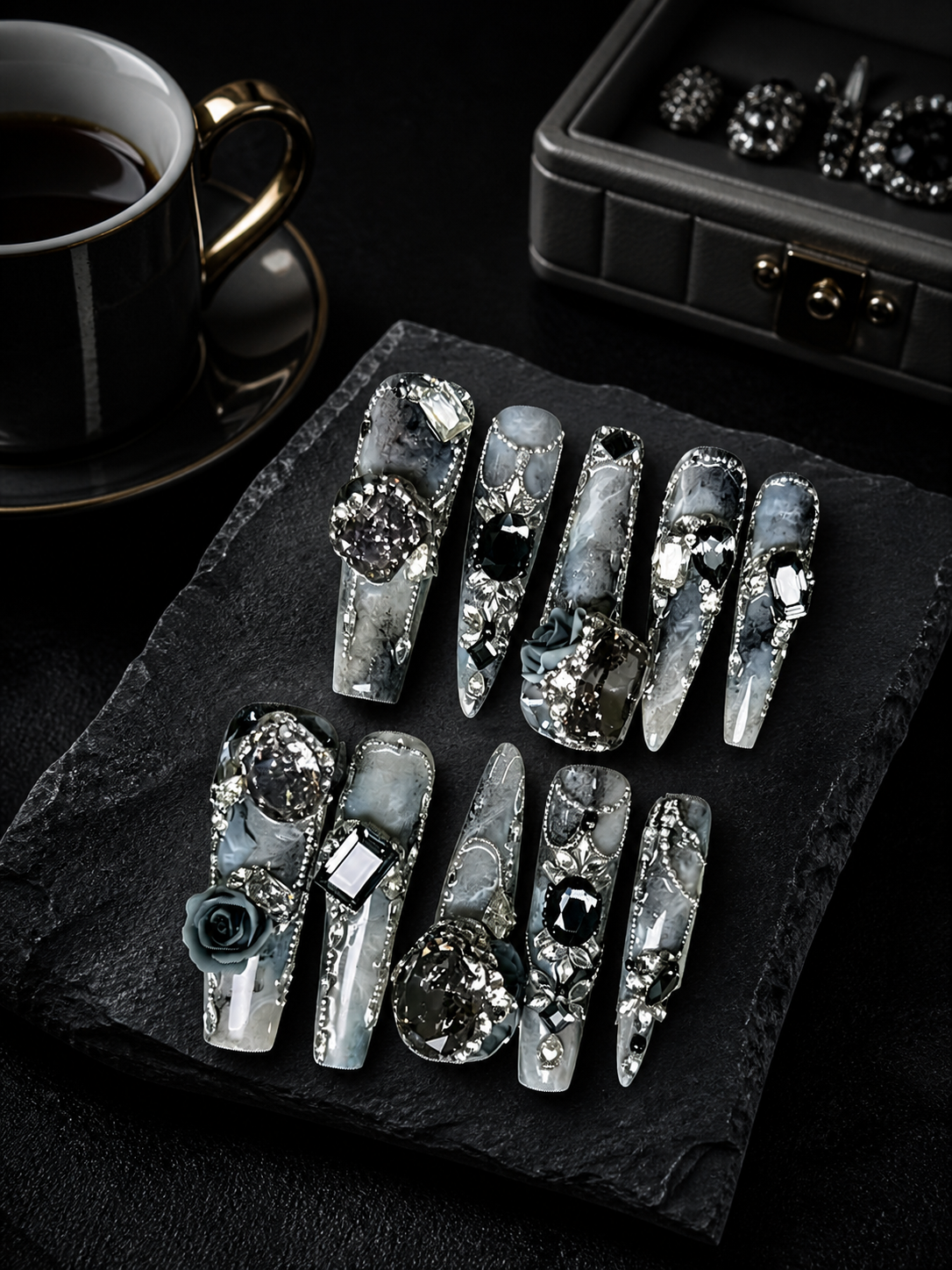 Obsidian Mist & Sterling Frost | LUMlix Haute Nail