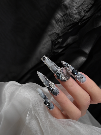 Obsidian Mist & Sterling Frost | LUMlix Haute Nail