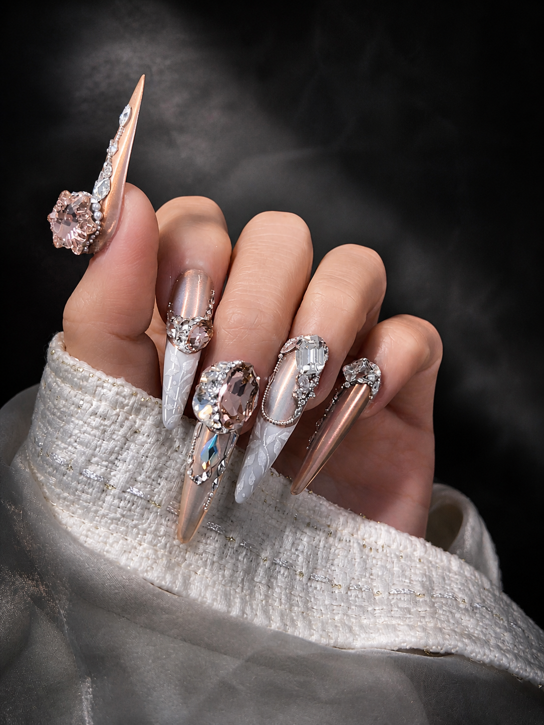 Lunar Frost & Champagne Sovereign | LUMlix Haute Nail