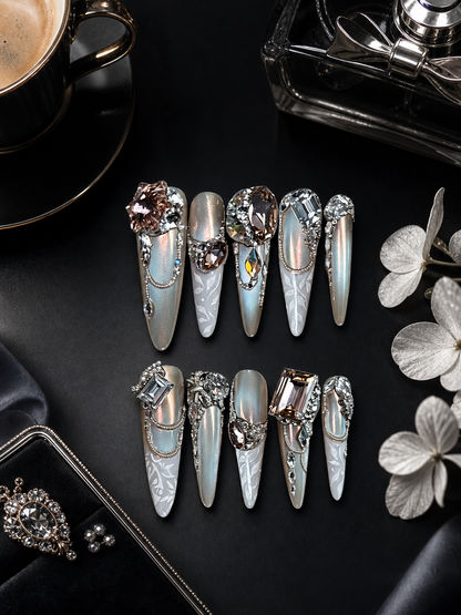 Lunar Frost & Champagne Sovereign | LUMlix Haute Nail