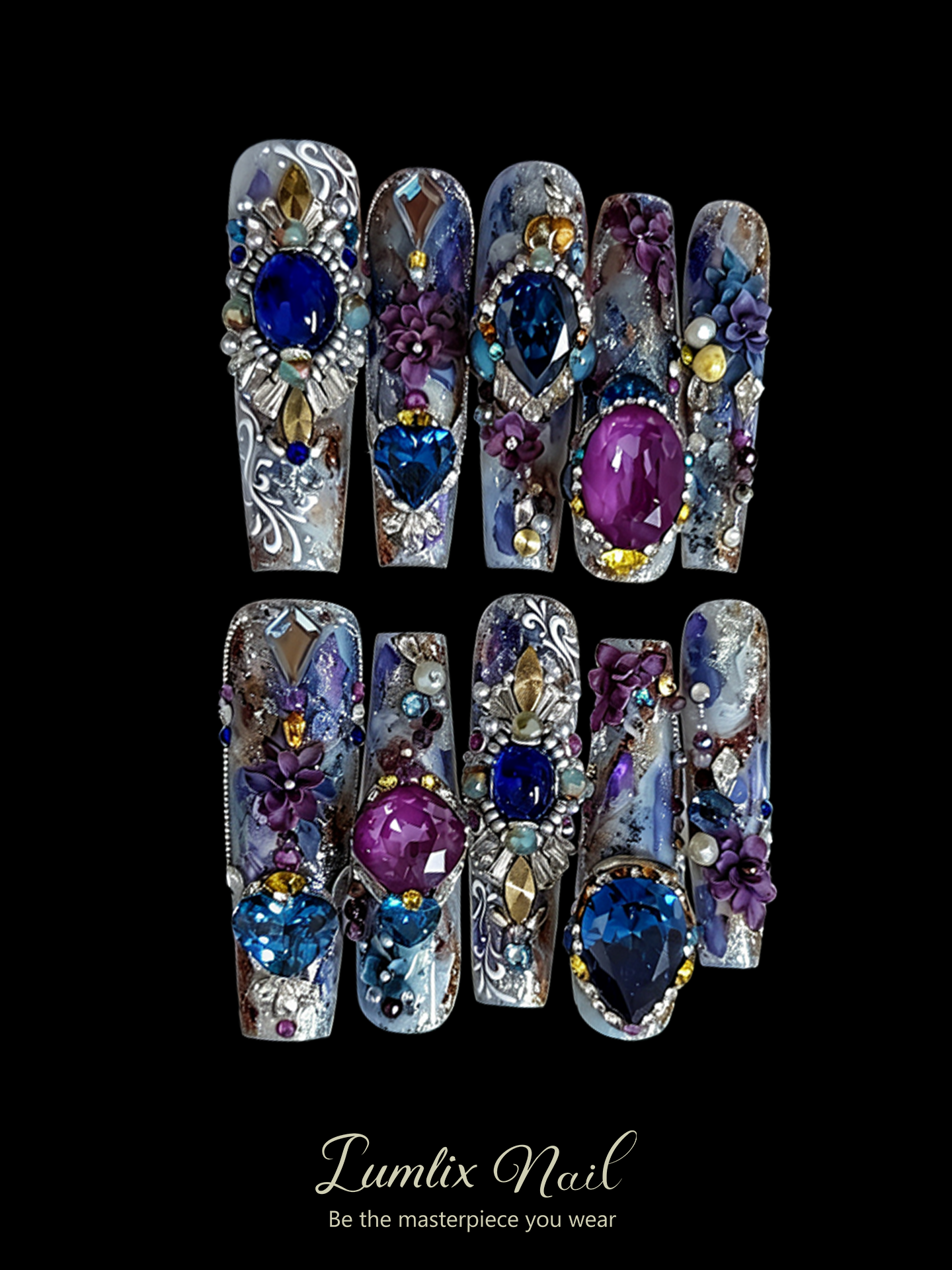 Midnight Byzantine Mosaic | LUMlix Haute Nail