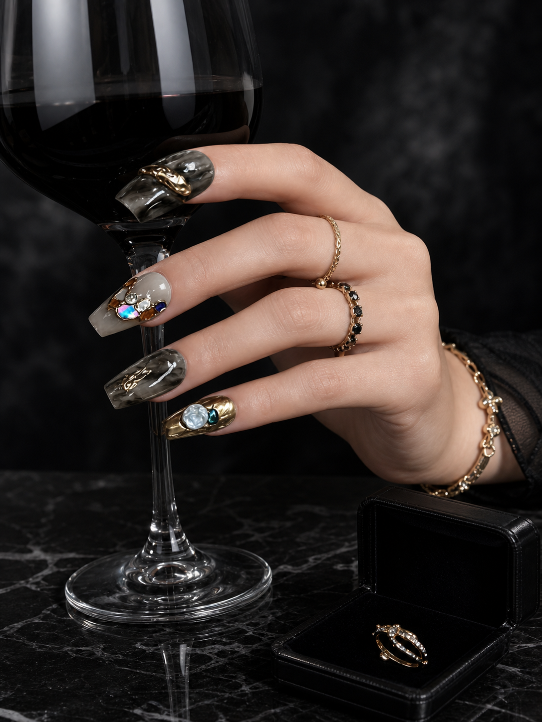 Obsidian Alchemy Mosaic | LUMlix Haute Nail