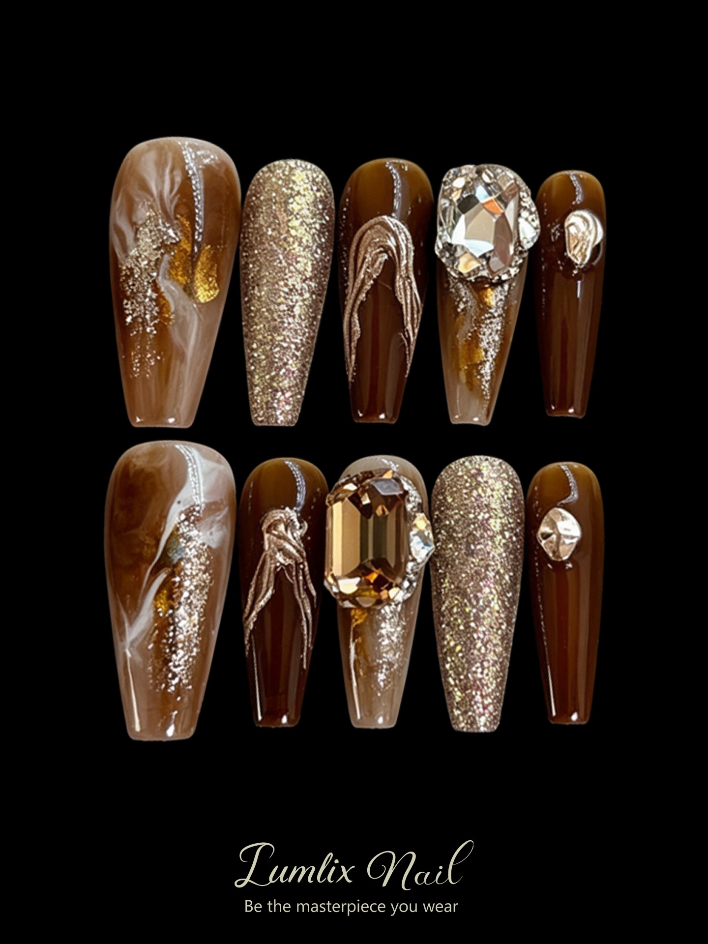 Amber Gilded Mirage | LUMlix Haute Nail