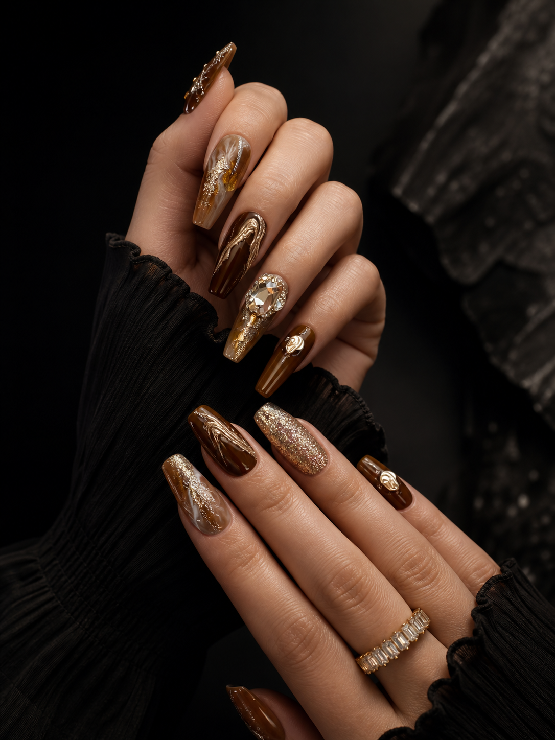 Amber Gilded Mirage | LUMlix Haute Nail