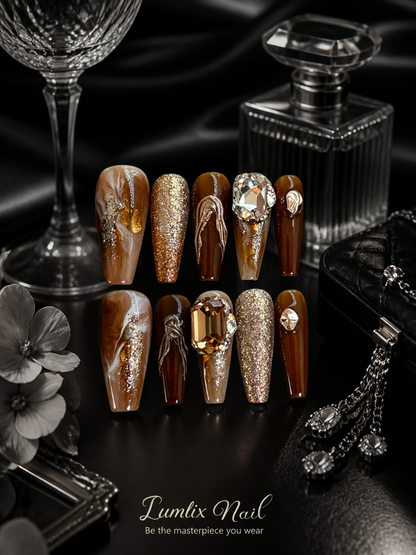 Amber Gilded Mirage | LUMlix Haute Nail