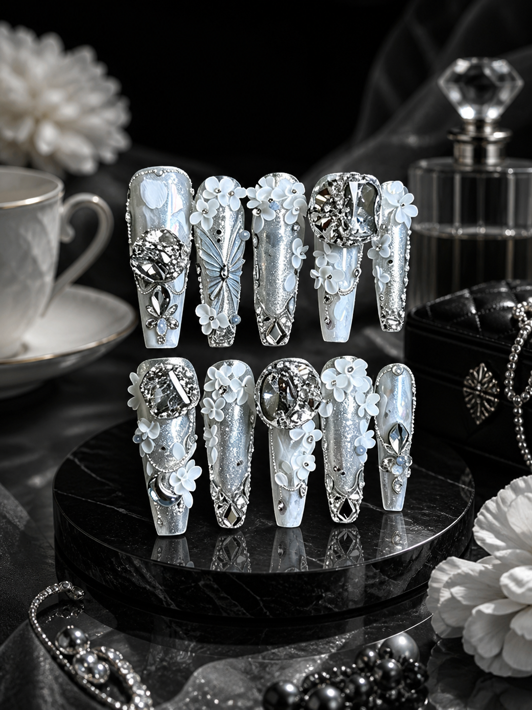 Celestial Frost Bloom | LUMlix Haute Nail