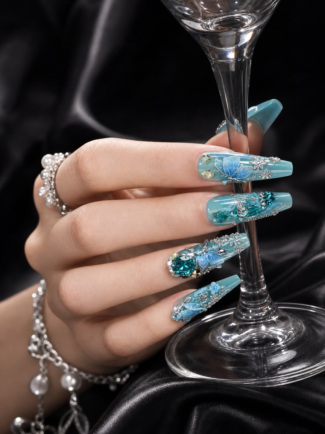 Glacial Butterfly & Abyssal Teardrop | LUMlix Haute Nail