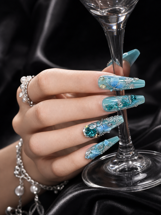 Glacial Butterfly & Abyssal Teardrop | LUMlix Haute Nail