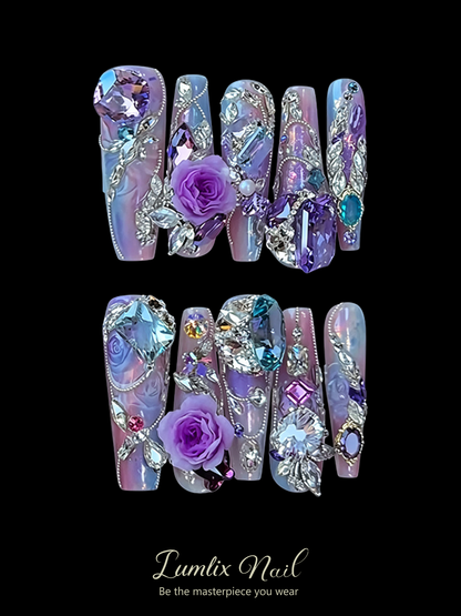 Amethyst Twilight & Gilded Rose | LUMlix Haute Nail