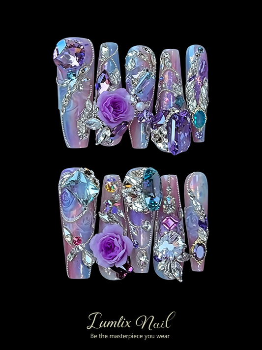 Amethyst Twilight & Gilded Rose | LUMlix Haute Nail