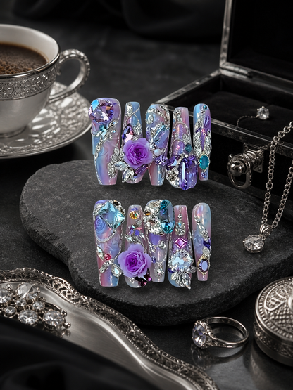 Amethyst Twilight & Gilded Rose | LUMlix Haute Nail