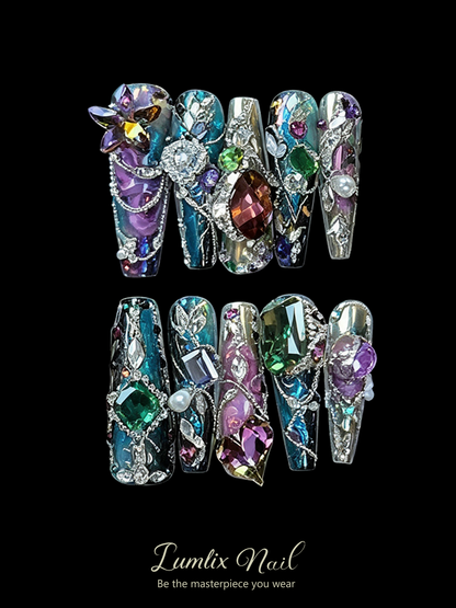 Prismatic Abyss & Gilded Vines | LUMlix Haute Nail