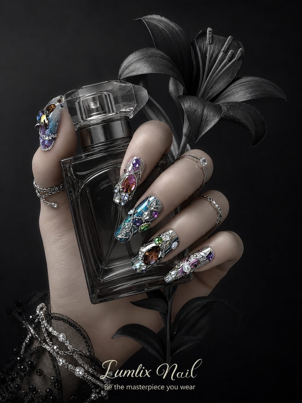 Prismatic Abyss & Gilded Vines | LUMlix Haute Nail