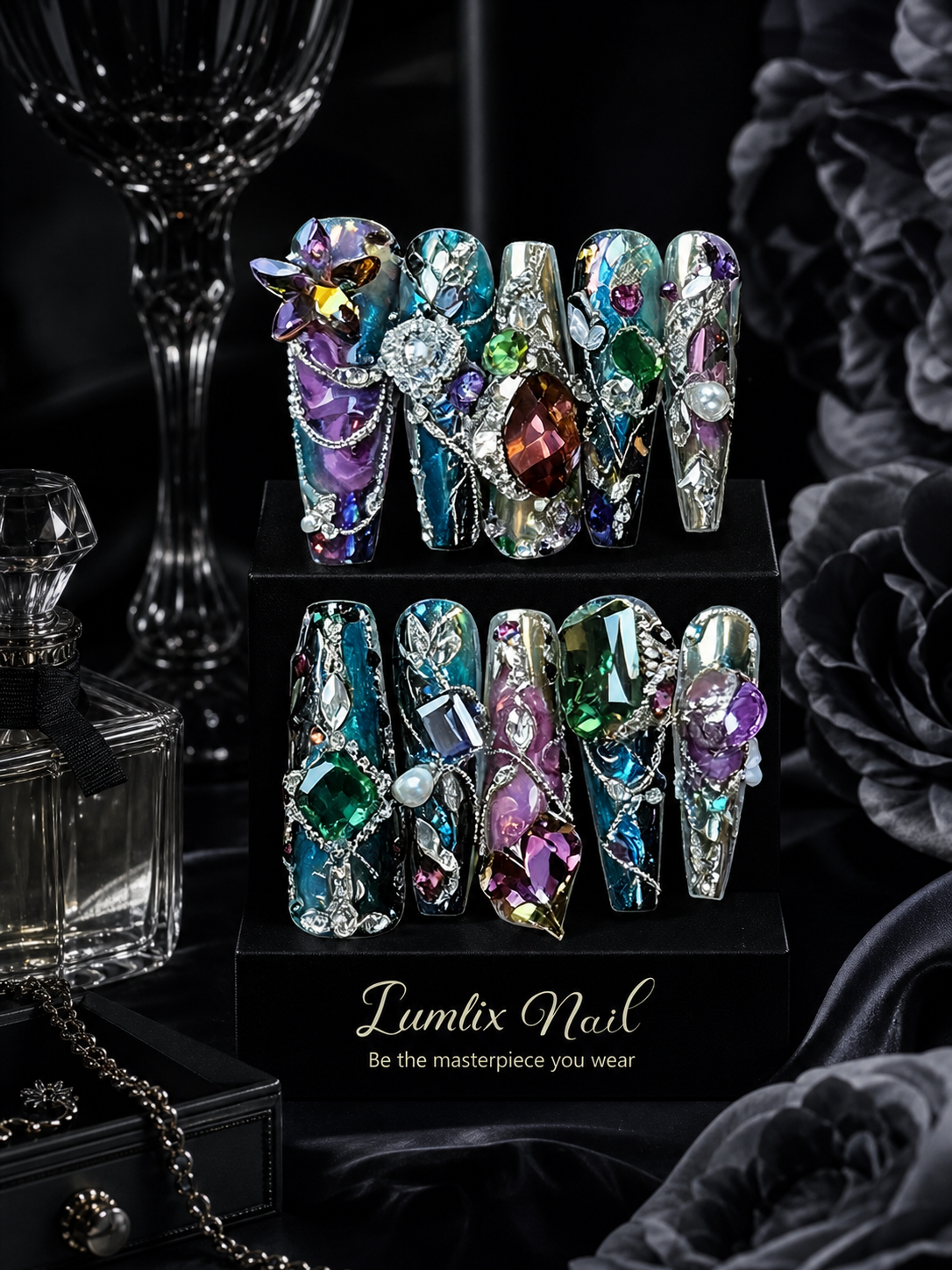 Prismatic Abyss & Gilded Vines | LUMlix Haute Nail