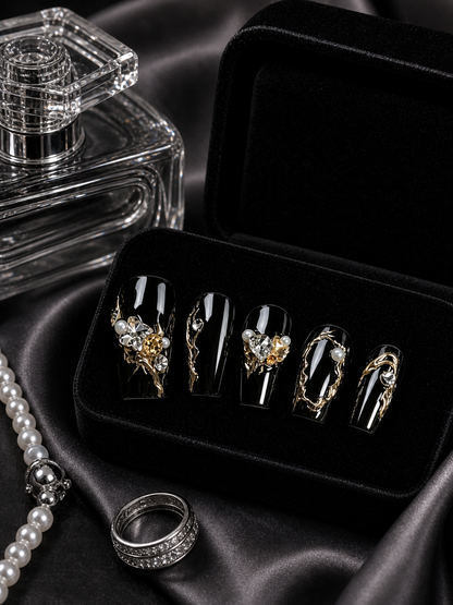 Midnight Gold Dynasty | LUMlix Haute Nail