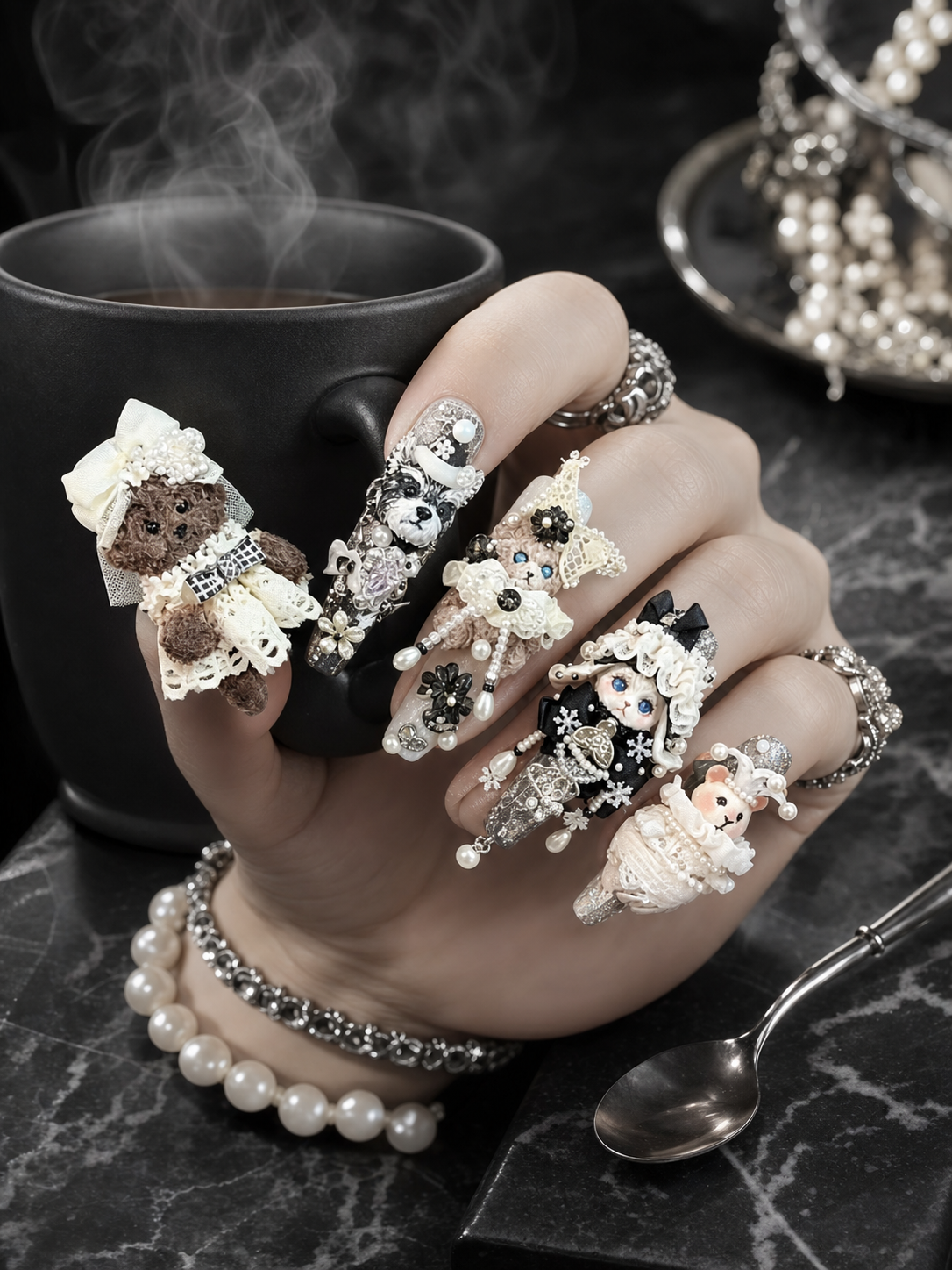Porcelain Menagerie's Royal Ball | LUMlix Haute Nail