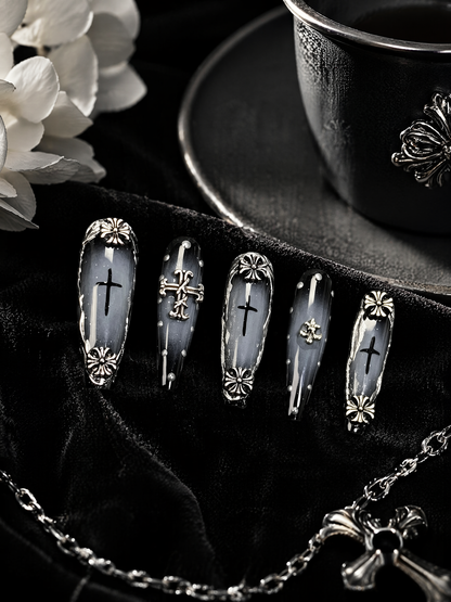 Gothic Vespers in Silver | LUMlix Haute Nail
