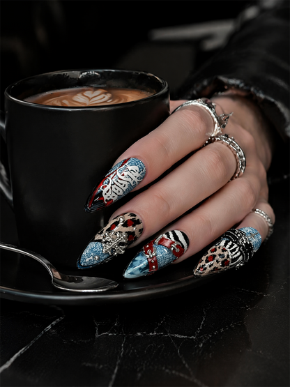 Denim & Chrome Rebellion | LUMlix Haute Nail