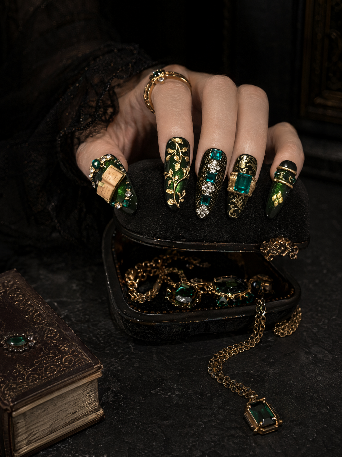 Slytherin Enchanted Tale | LUMlix Haute Nail