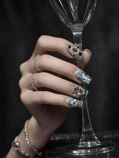 Jade & Sapphire Reverie | LUMlix Haute Nail