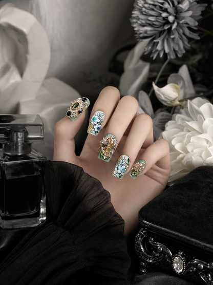 Jade & Sapphire Reverie | LUMlix Haute Nail