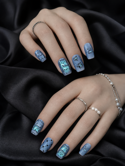 Blue Kitten Sketch | LUMlix Haute Nail