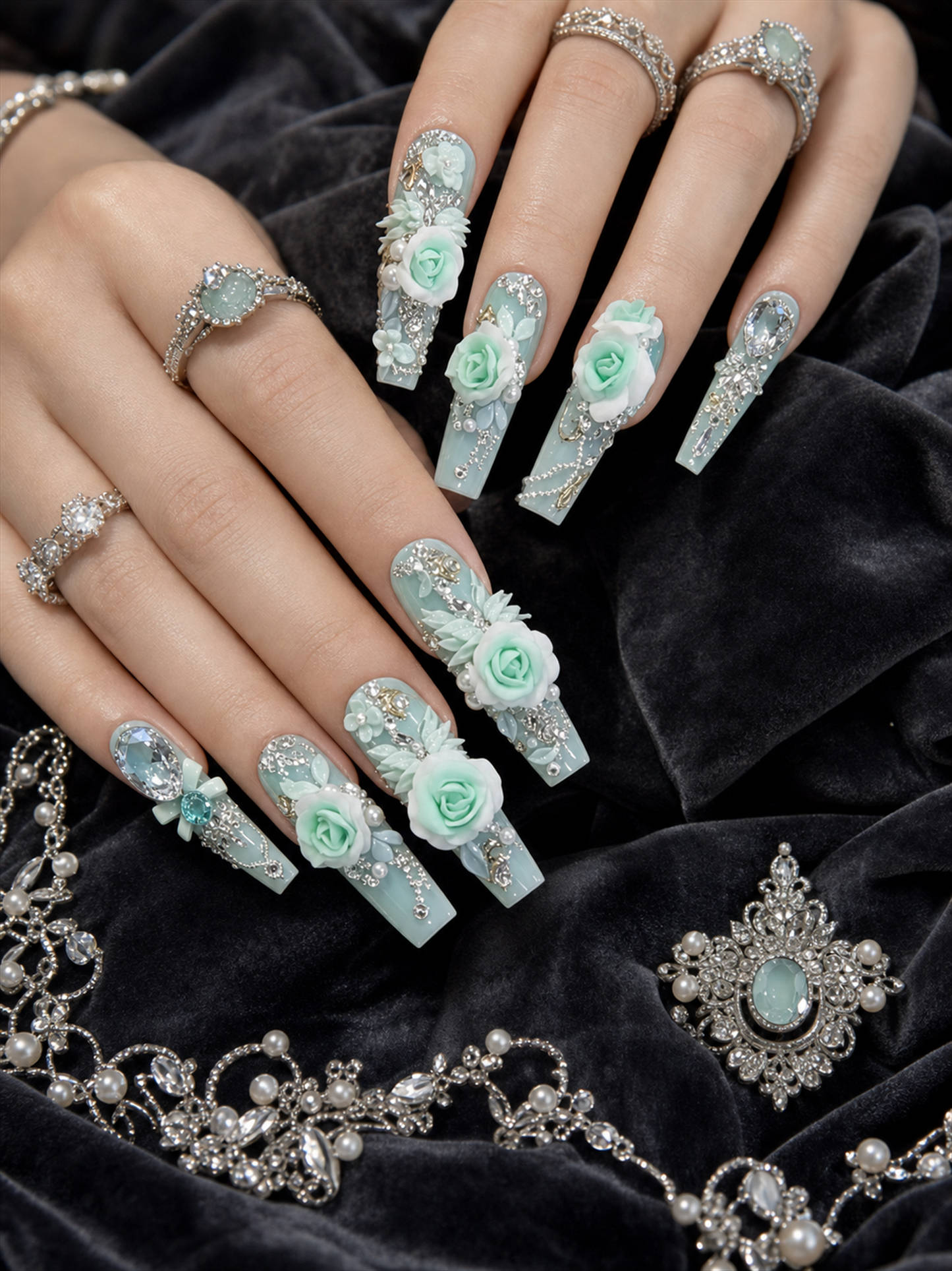 Aquamarine Garden | LUMlix Haute Nail