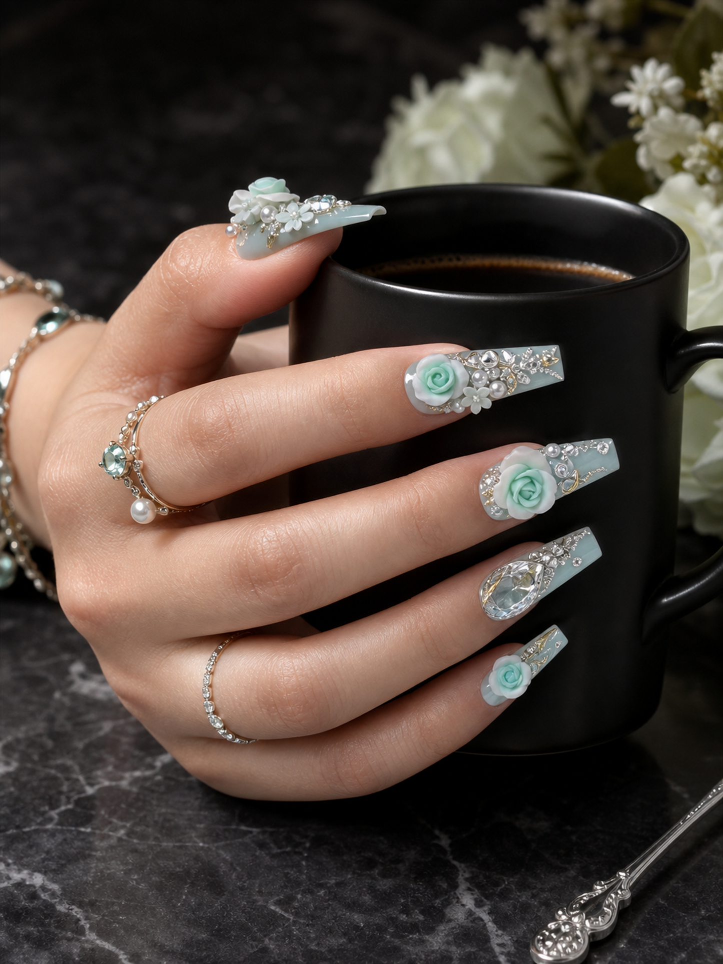 Aquamarine Garden | LUMlix Haute Nail