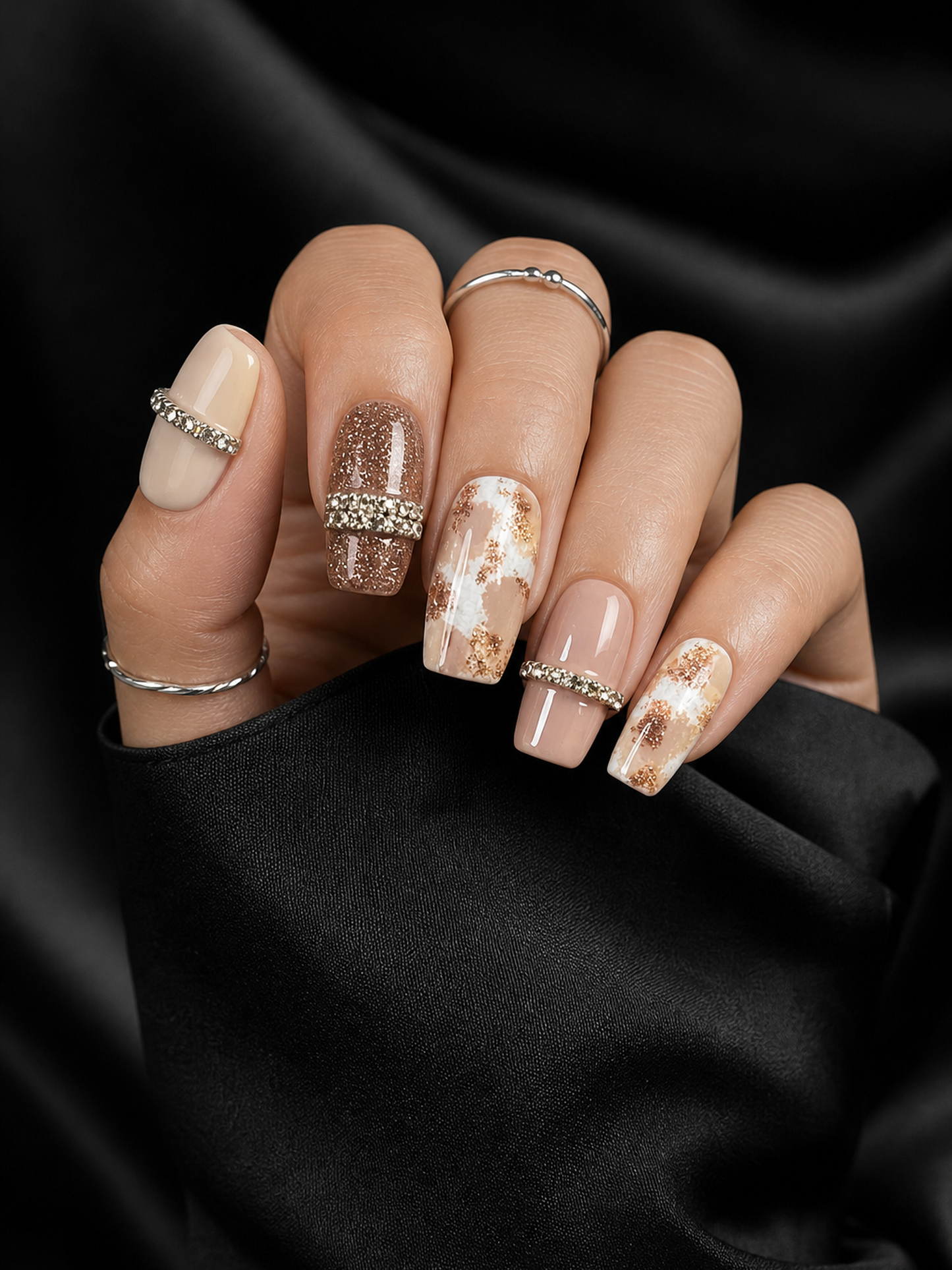 Gilded Mocha Minimalist | LUMlix Haute Nail