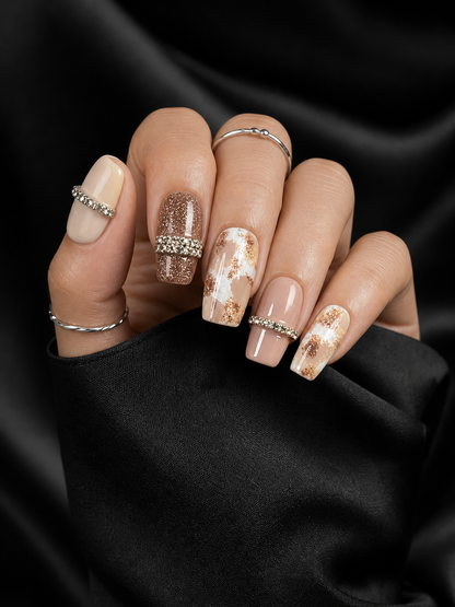 Gilded Mocha Minimalist | LUMlix Haute Nail