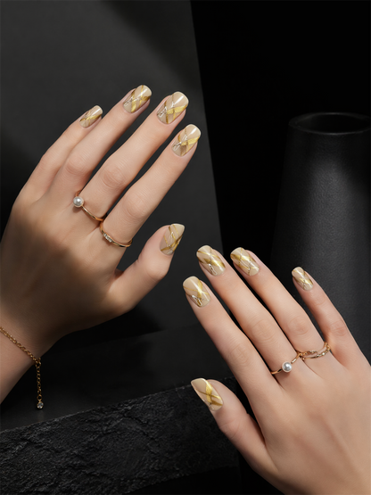 Gilded Geometry | LUMlix Haute Nail