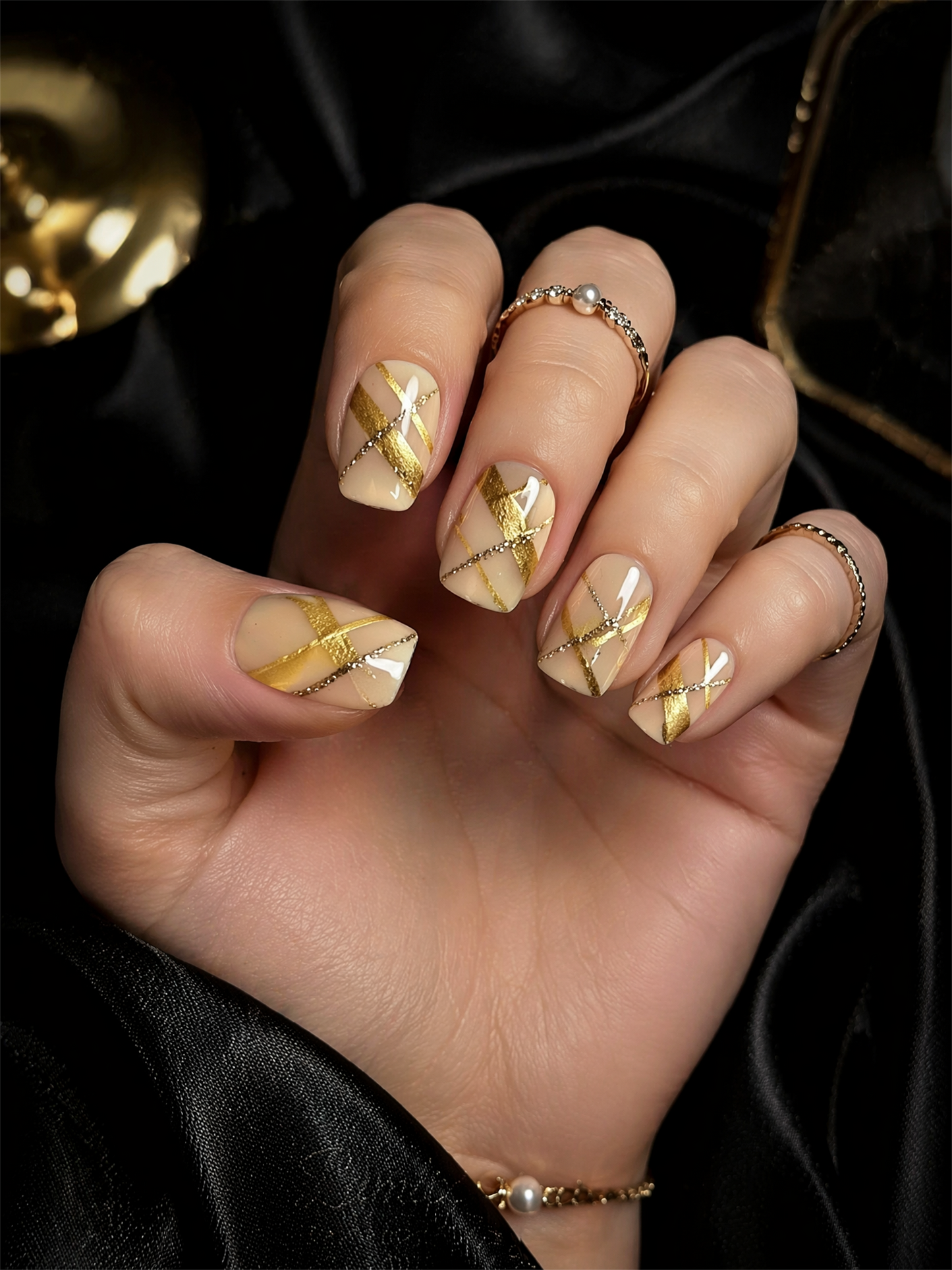 Gilded Geometry | LUMlix Haute Nail