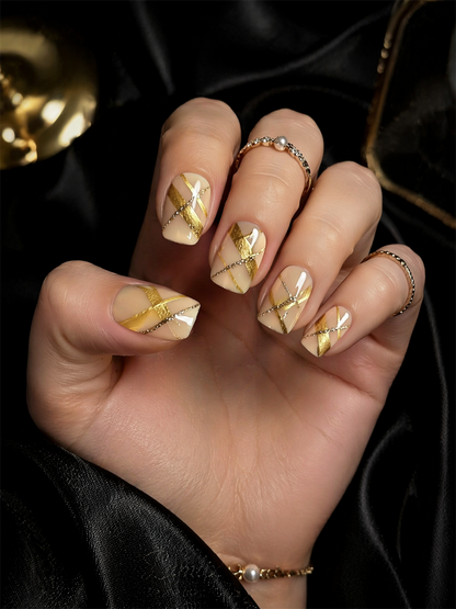 Gilded Geometry | LUMlix Haute Nail