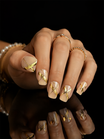 Gilded Geometry | LUMlix Haute Nail