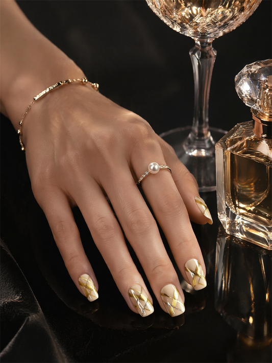 Gilded Geometry | LUMlix Haute Nail