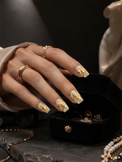 Gilded Geometry | LUMlix Haute Nail