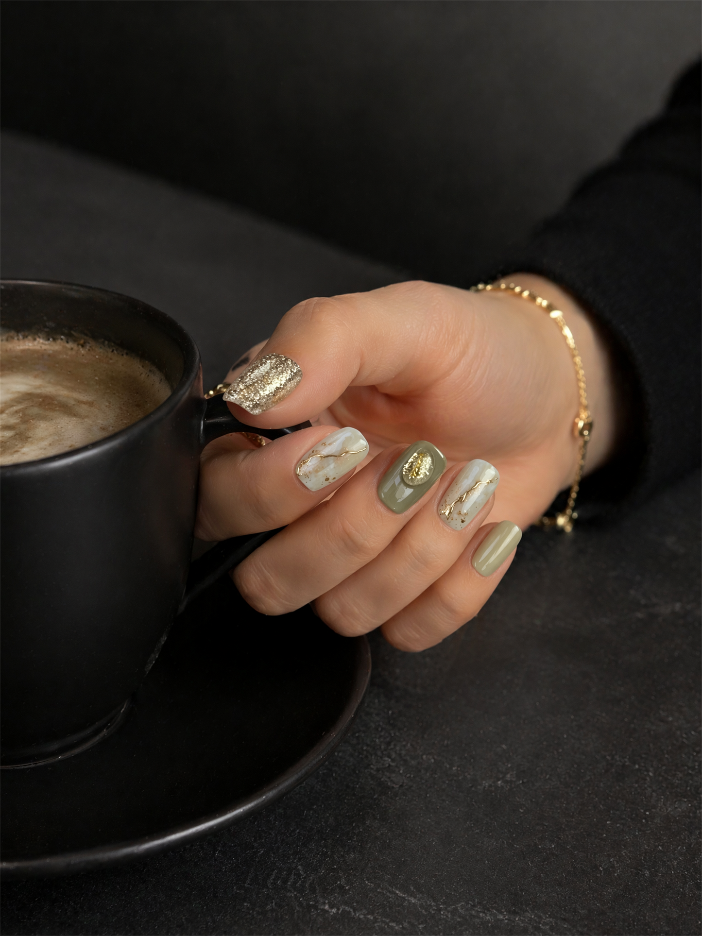 Verdant Gilded Reverie | LUMlix Haute Nail